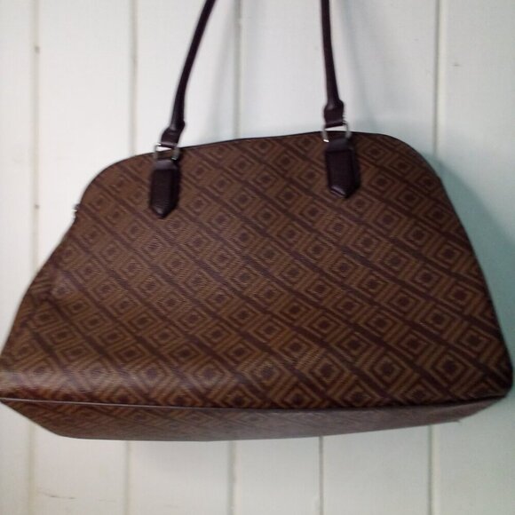 Liz Claiborne Satchel Laptop Media Career Bag Top Handle 3 Sections Brown - Picture 9 of 15